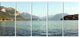 Annecy Lake France Panorama, Landscape Canvas Art Print, 60"x28", 5 Panels