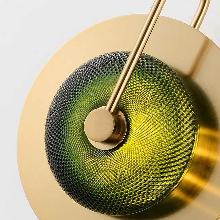 Albacete | Modern LED Industrial Style Wall Lamp, Gold + Green, 1 Light