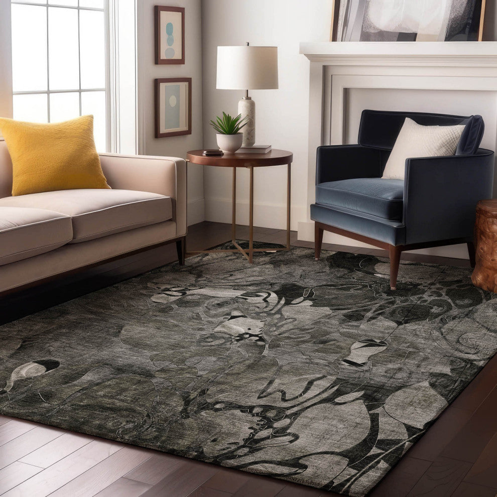 Premium Machine Washable Mayfield AMF558 Gray 3' x 5' Rug