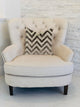 Oblique Zigzag Luxury Throw Pillow in Beige Tones, 20"x26" Standard