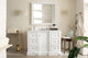 De Soto 48" Single Vanity, Bright White,  Eternal Jasmine Pearl Quartz Top