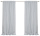 Basketweave Faux Linen Back Tab Blackout Curtains