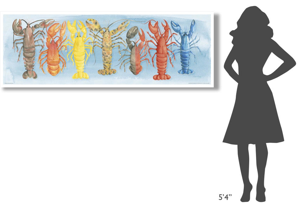 "A Rare Catch Red Lobster" Digital Paper Print by Elyse DeNeige, 74"x26"