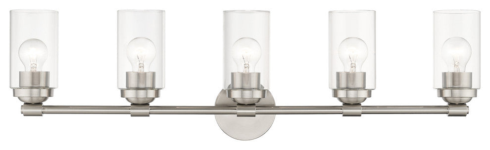 Whittier 5-Light Brushed Nickel Large Vanity Sconce