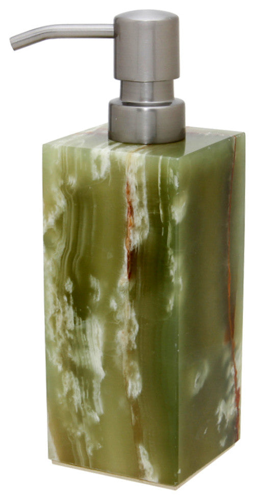 Myrtus Collection Whirl Green Onyx Soap Dispenser