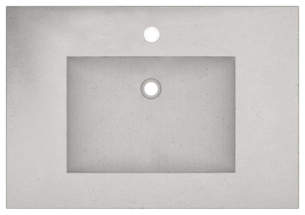 Palomar Vanity Top and Integral Sink, Ash, 30", Single Faucet Cutout