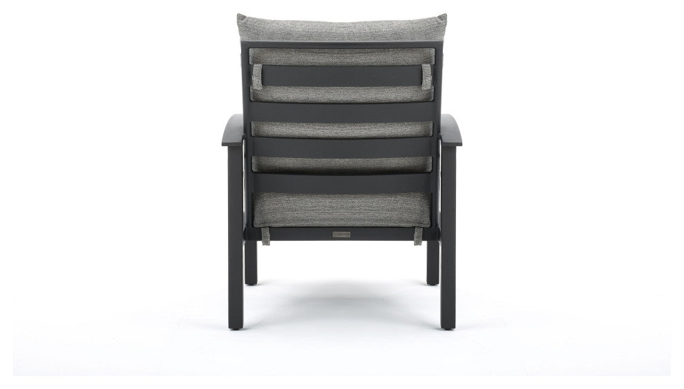 Stanford Cushion Lounge Chair, Textured Pewter