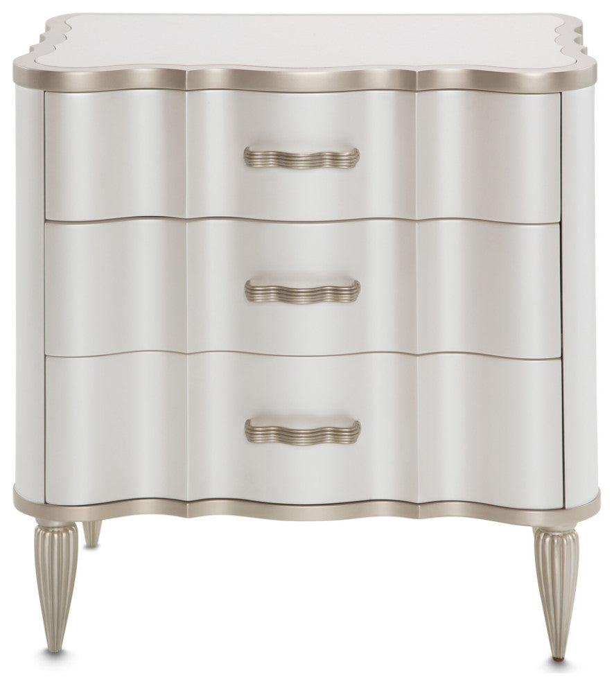 London Place 3-Drawer Nightstand - Creamy Pearl