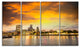 "Financial District of London at Twilight" Cityscape Wall Art, 48"x28", 4-Panels