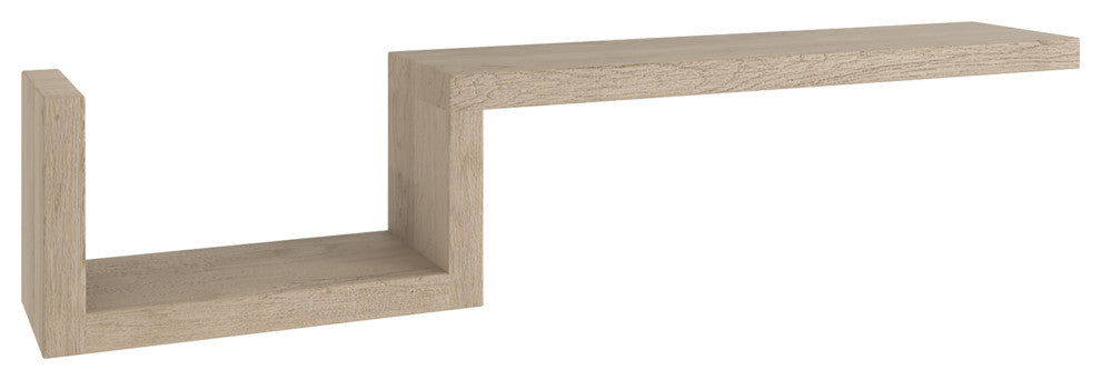 Manada Mist Contemporary Teak Wall Shelf