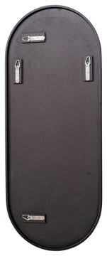 16" W X 40" H Pill Shape Stainless Steel Framed Mirror, Black