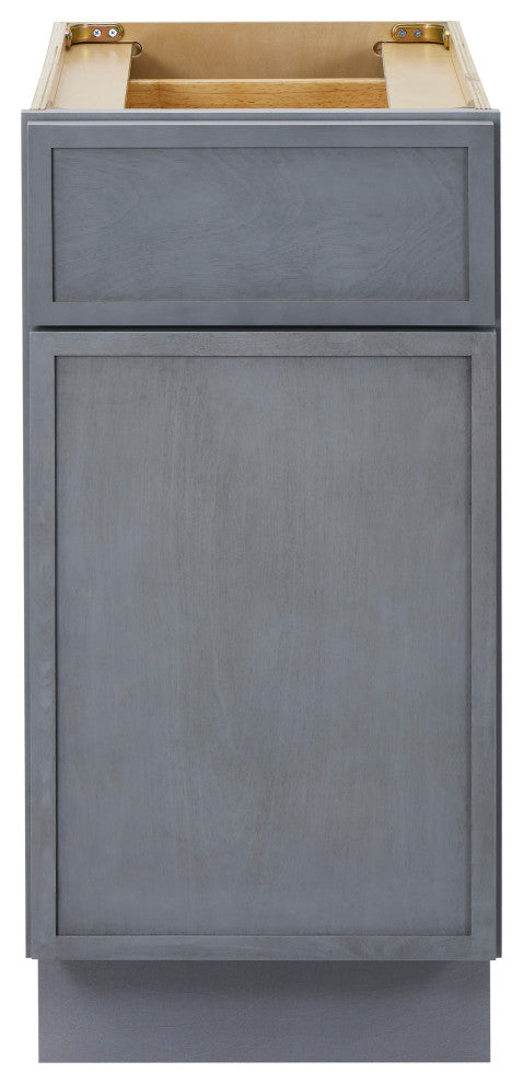 Vanity Art Birch Plywood Single Base Storage Cabinet, Smoky Gray, 15"
