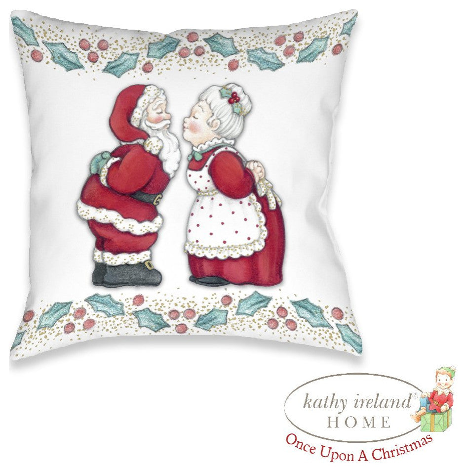 Laural Home Once Upon A Christmas Mr and Mrs Clause 18" X 18" Indoor Pillow
