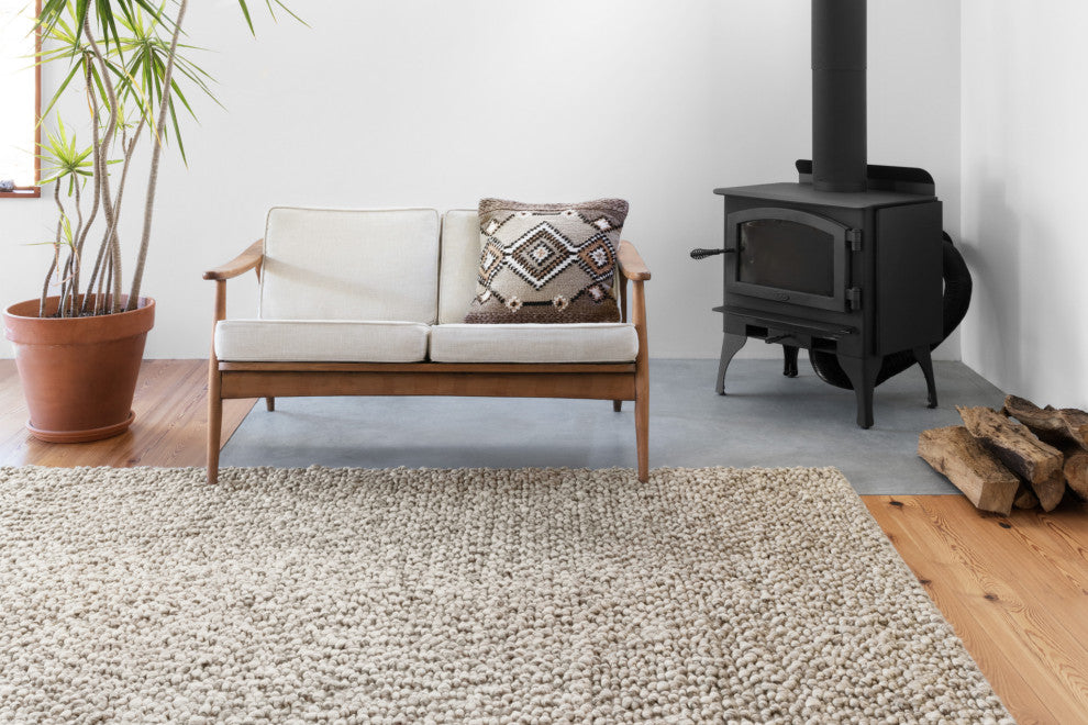 Handwoven Wool Textured Quarry QU-01 Area Rug by Loloi, Stone, 3'6"x5'6"