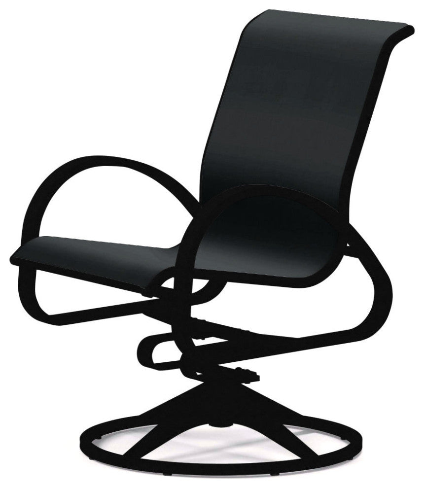 Aruba II Sling Swivel Rocker, Textured Black, Black