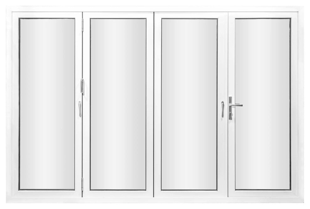 Patio Bi-Fold Door Open Left to Right 120"x80", White Color, Low E Glass