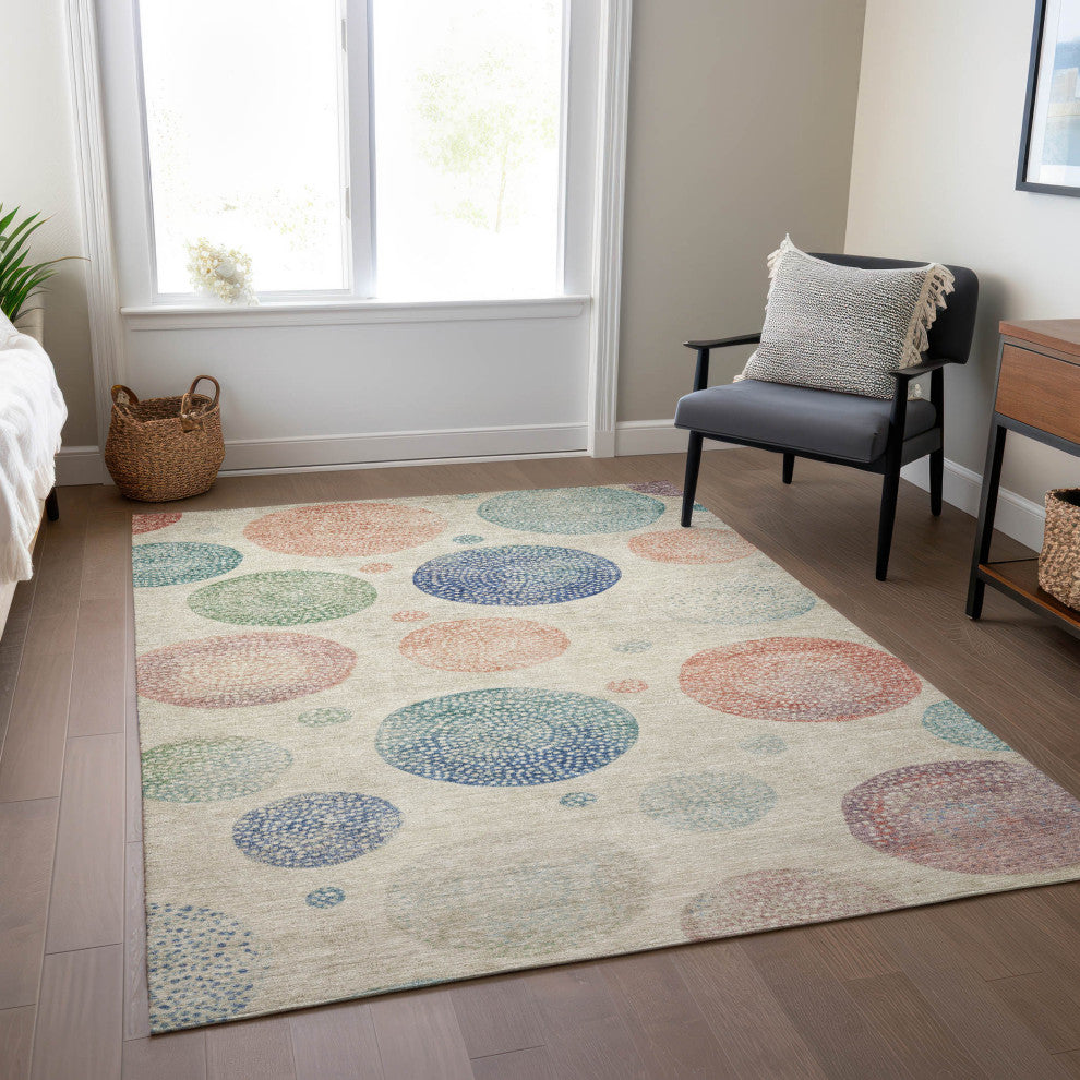 Machine Washable Indoor/Outdoor Chantille ACN1897 Ivory 2'6" x 3'10" Rug