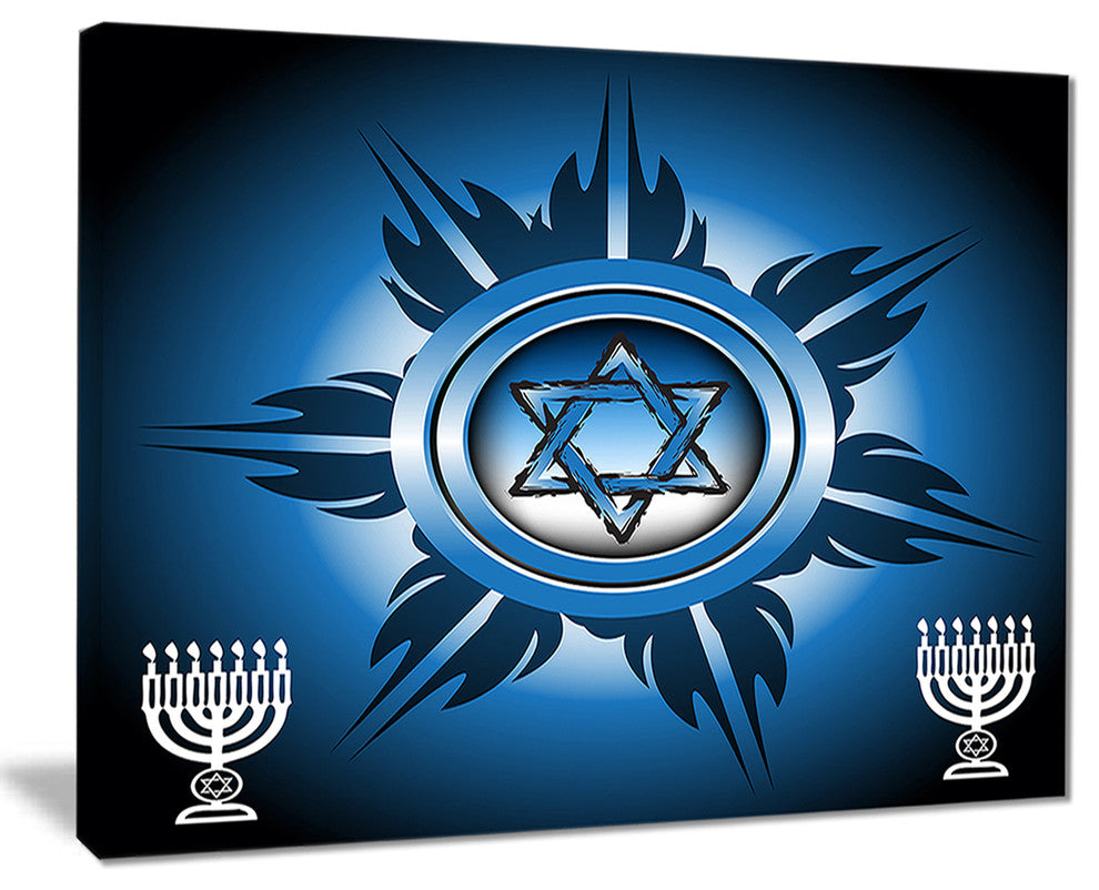 "Jewish Symbols" Modern Digital Art Canvas Print