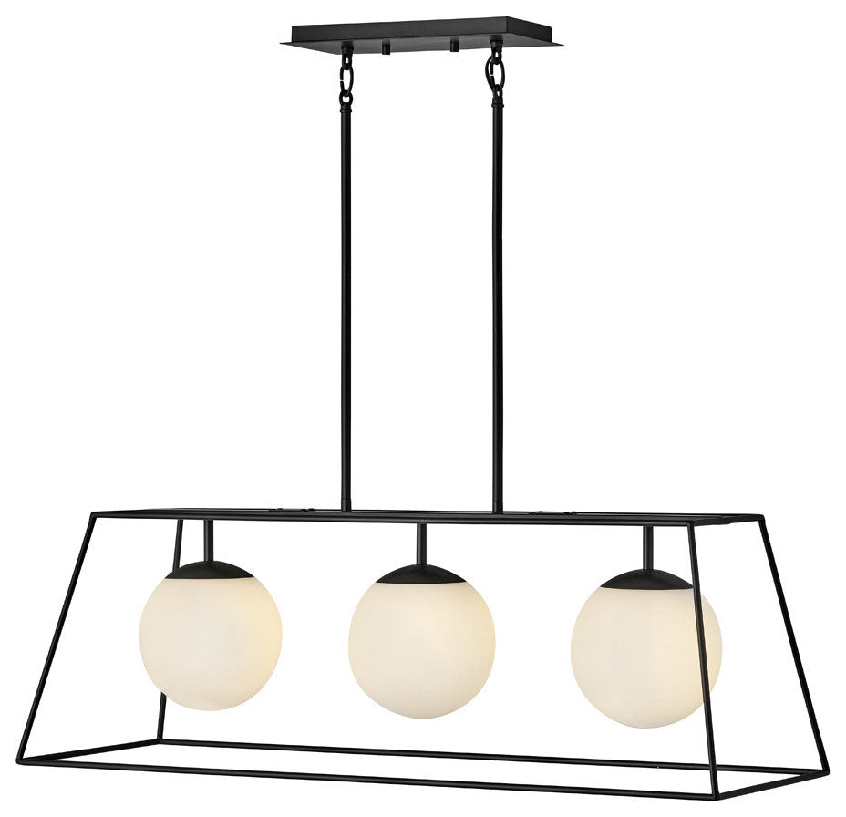 Hinkley Jonas Small Three Light Linear, Black