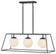 Hinkley Jonas Small Three Light Linear, Black