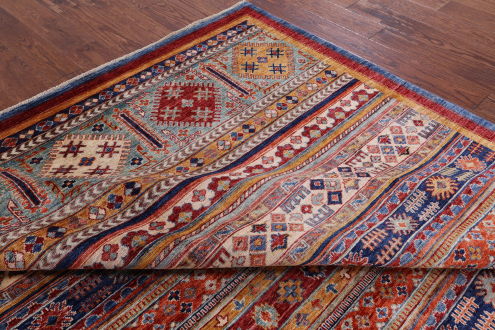 Super Kazak Khorjin Handmade Rug 6' 6" X 9' 7" Q8027