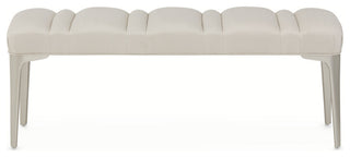 Penthouse Accent Bench, Frosted Linen/Silver Mist