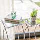 Metal With Glass Accent Table, Set of 2, Silver