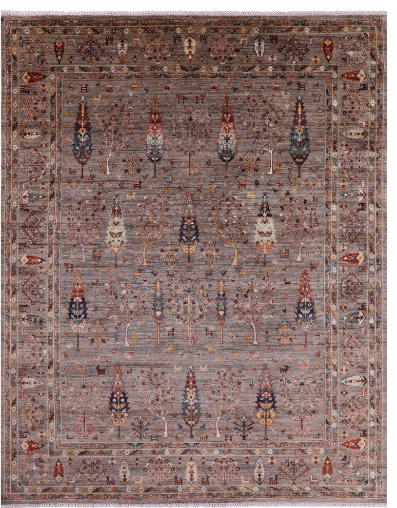 9' 1" X 11' 11" Persian Gabbeh Tribal Handmade Wool Rug - Q13000