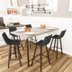 LeisureMod Elland Modern Upholstered Leather Bar Stool Iron Legs, Charcoal Black