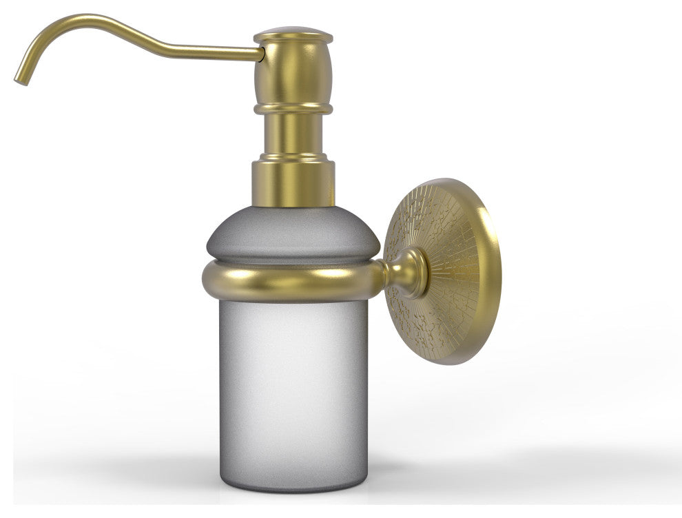 Monte Carlo Wall Mounted Soap Dispenser, Satin Brass