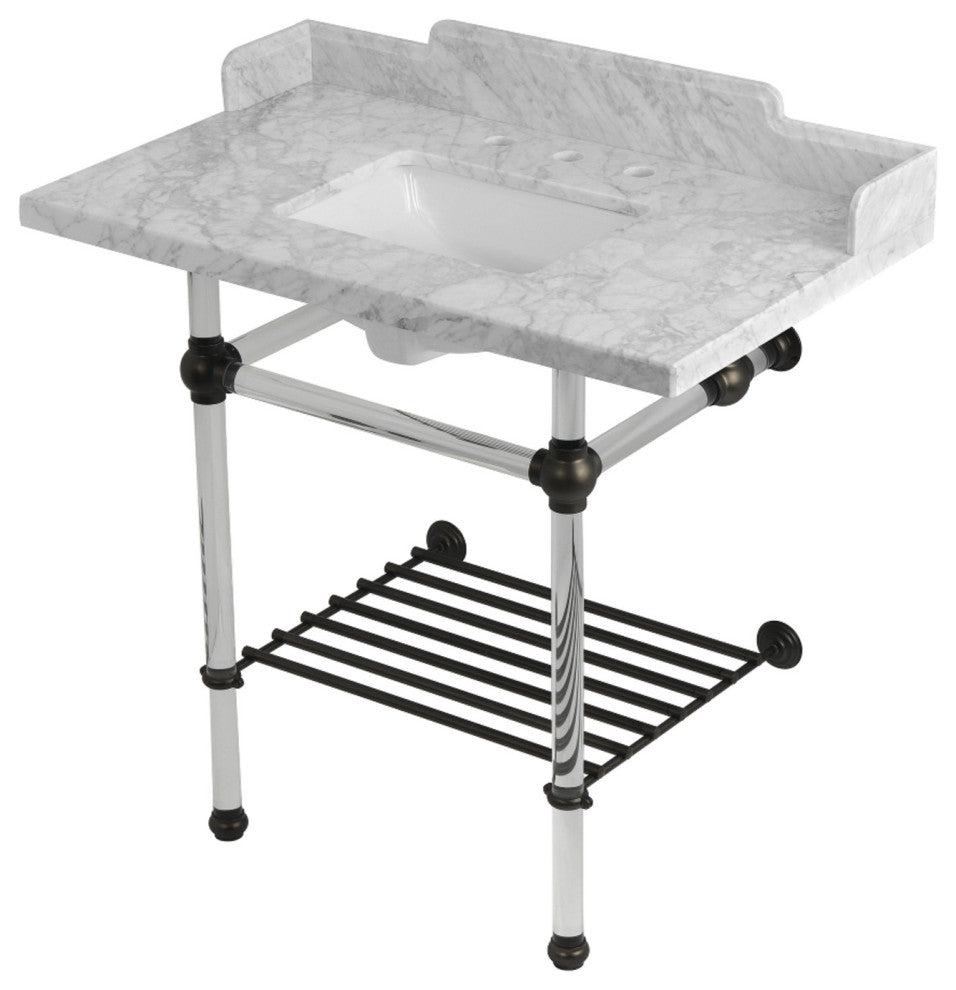 LMS36MASQB5 36" Console Sink with Acrylic Legs (8", 3 Hole)