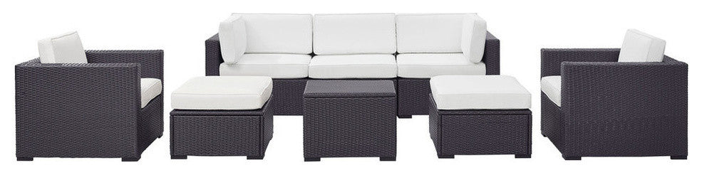 Biscayne 7-Piece Outdoor Wicker Seating Set, White