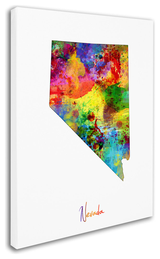 "Nevada Map" Canvas Art by Michael Tompsett