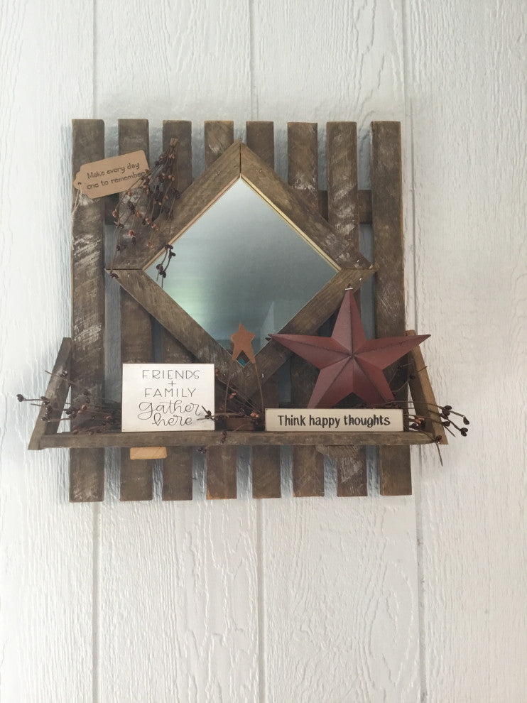 Decorative Tobacco Lath Diamond Mirror
