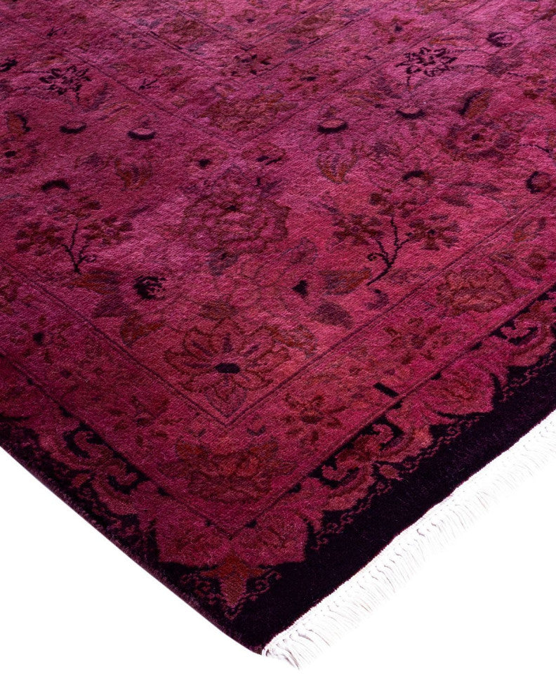 Overdyed, One-of-a-Kind Hand-Knotted Area Rug Pink, 8'2"x10'2"