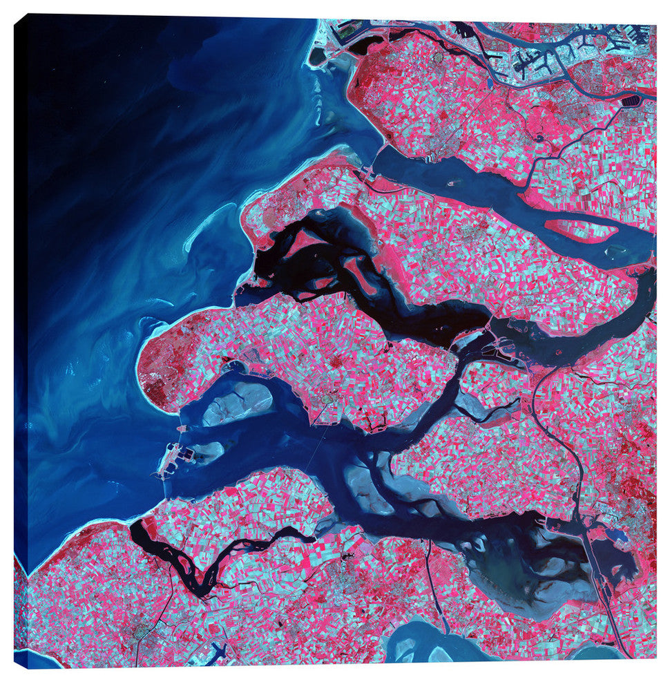 Epic Graffiti "Earth As Art: Delta Region" Giclee Canvas Wall Art, 37"x37"