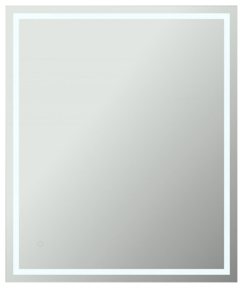 Rectangular Frameless Dimmable Anti-Fog Wall Mounted LED Bathroom Vanity Mirror, 30" X 36";