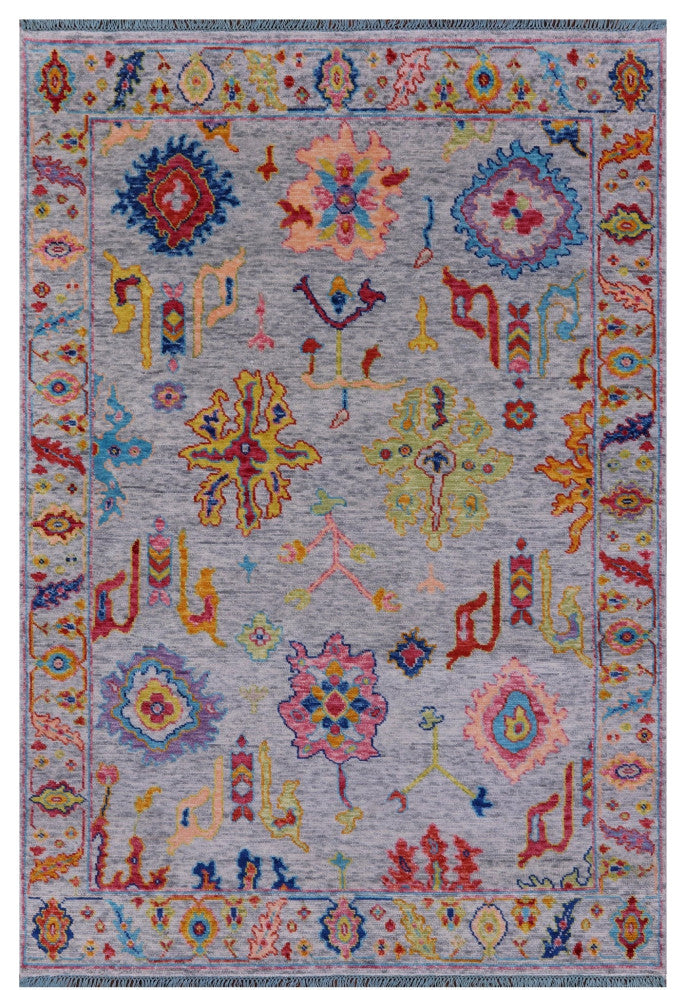 Turkish Oushak Handmade Wool Rug 6' 0" X 8' 9" - Q14843