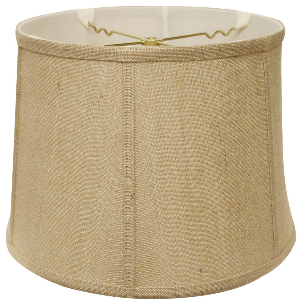 17" Golden Fiber Throwback Drum Burlap Lampshade