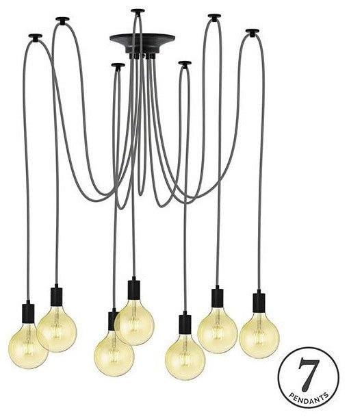 Grey Led Spider Chandelier