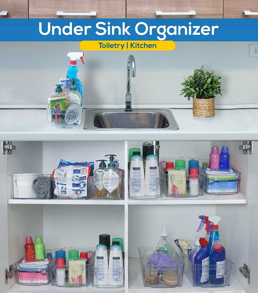 Set of 8 Pantry Organizers Clear Plastic Pantry Storage Racks