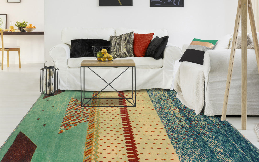 Balochi Adelayda Beige/Light Green Rug, 6'6x9'5