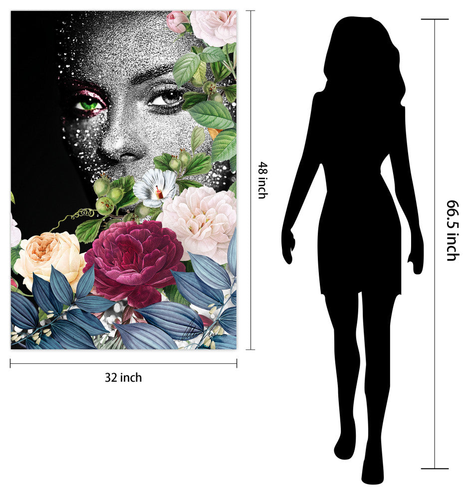 "Earth Goddess I" Frameless Free Floating Tempered Glass Panel Graphic Wall Art