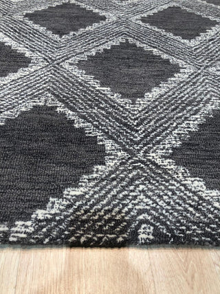 Hand-Tufted Wool Charcoal Contemporary Area Rug, 5'x8'