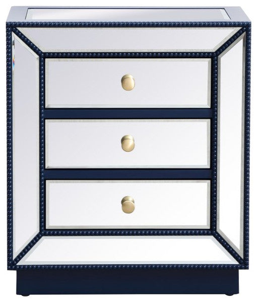 Elegant MF53016BL 21"Mirrored Chest, Blue