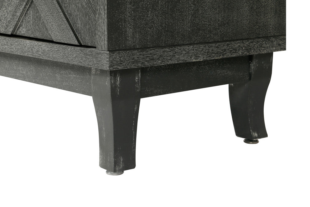 TATEUS Stronger Vintage Style Buffet Cabinet, Lacquered Accent Gray