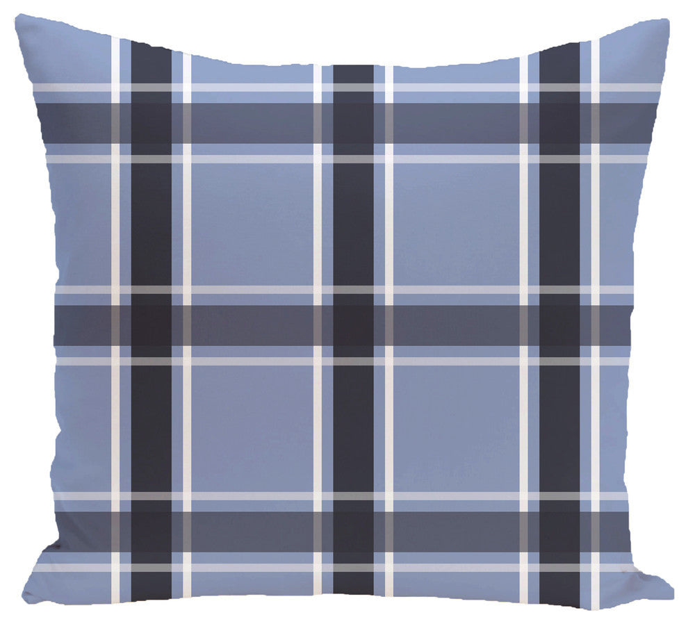 Criss Cross Applesauce Geometric Print Outdoor Pillow, Cornflower, 18"x18"