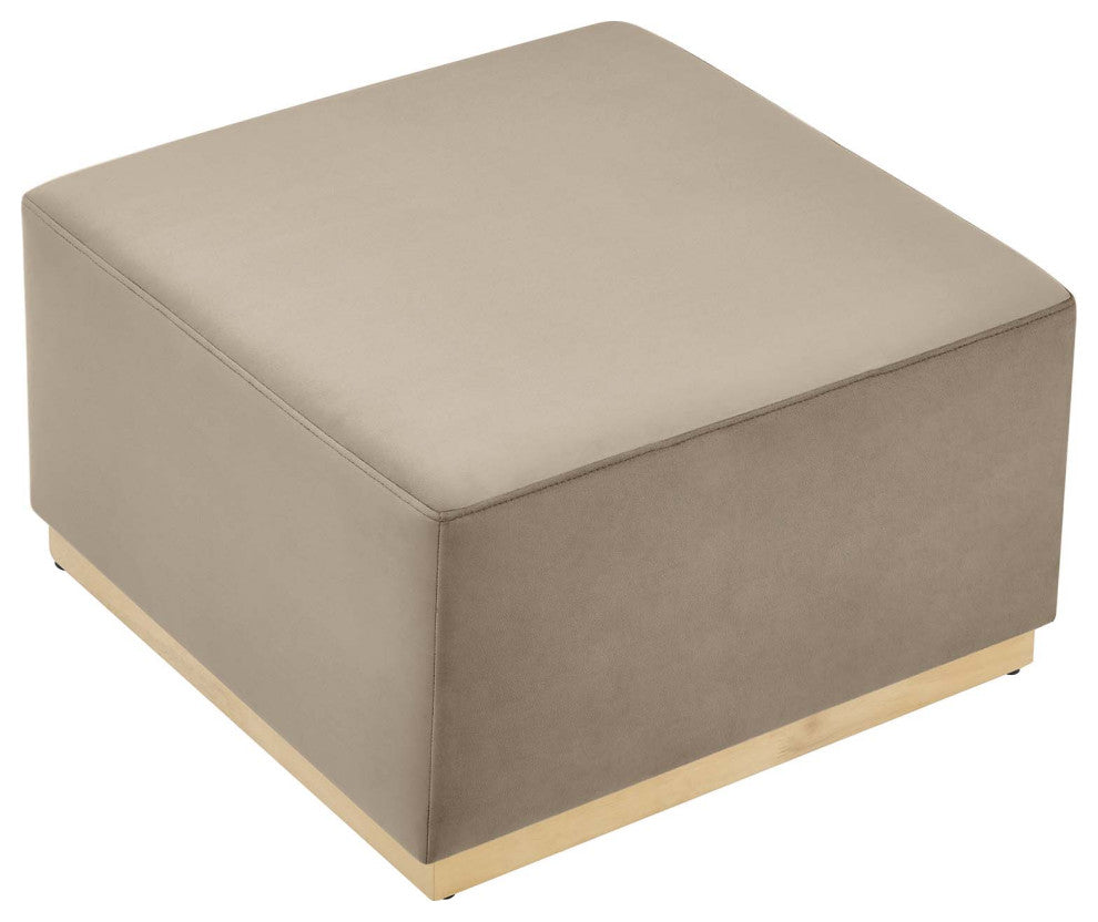 Tilden Large 28" Square Performance Velvet Upholstered Ottoman