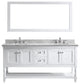 Virtu Julianna 72" Double Bathroom Vanity, White With Faucet and Mirror