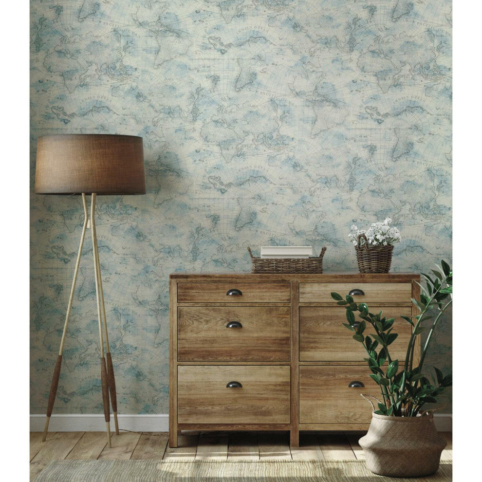 Coastal Map Peel and Stick Wallpaper